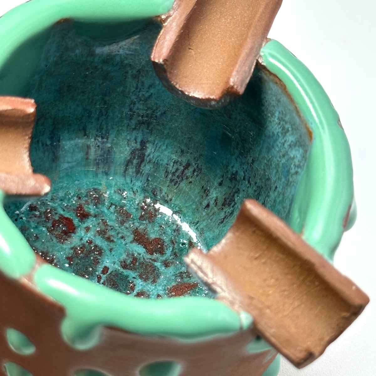 Turquoise Gloop Ashtray - Tri