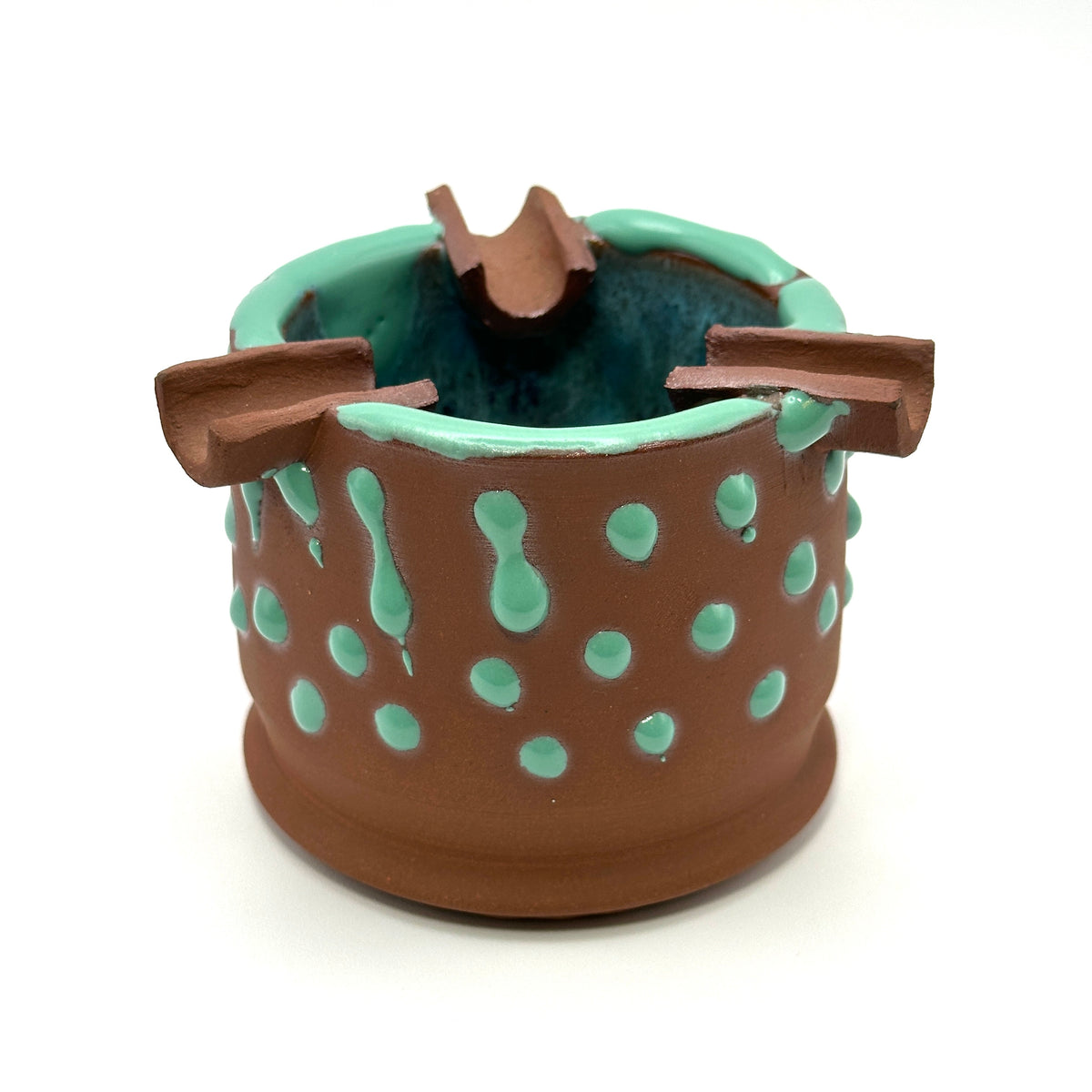 Turquoise Gloop Ashtray - Tri