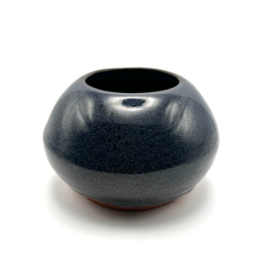 Dark Blue Rutile Round Vase