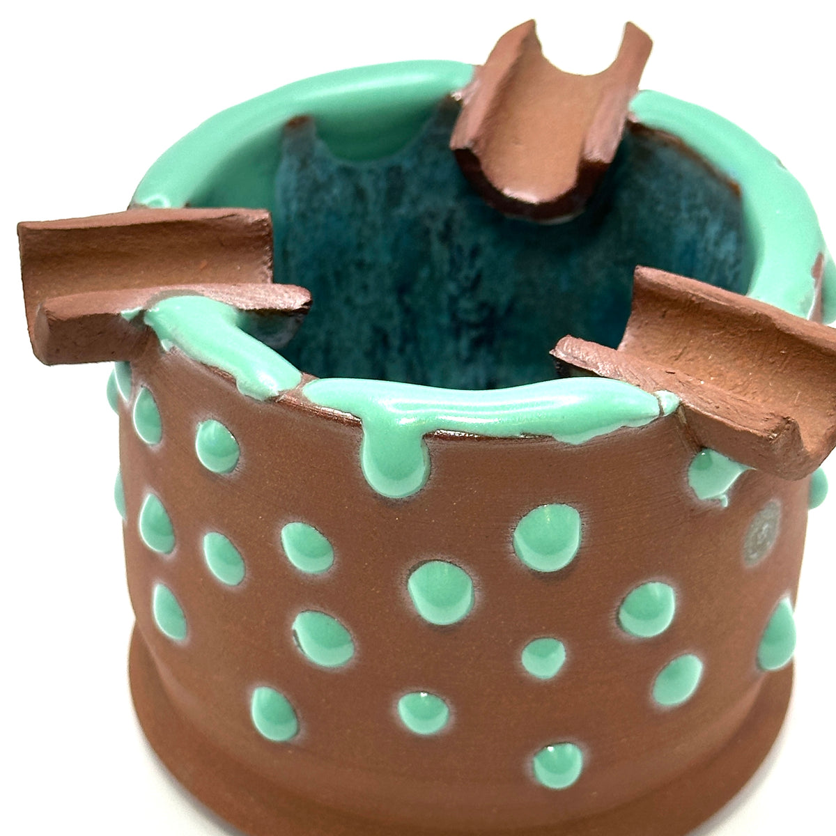 Turquoise Gloop Ashtray - Tri