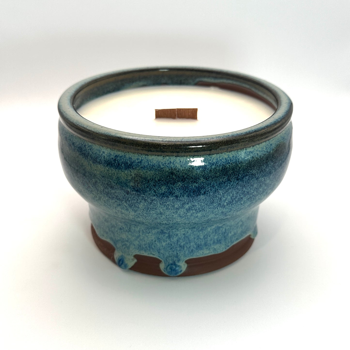 Wide Rutile Blue Candle/Planter