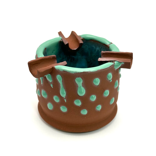 Turquoise Gloop Ashtray - Tri